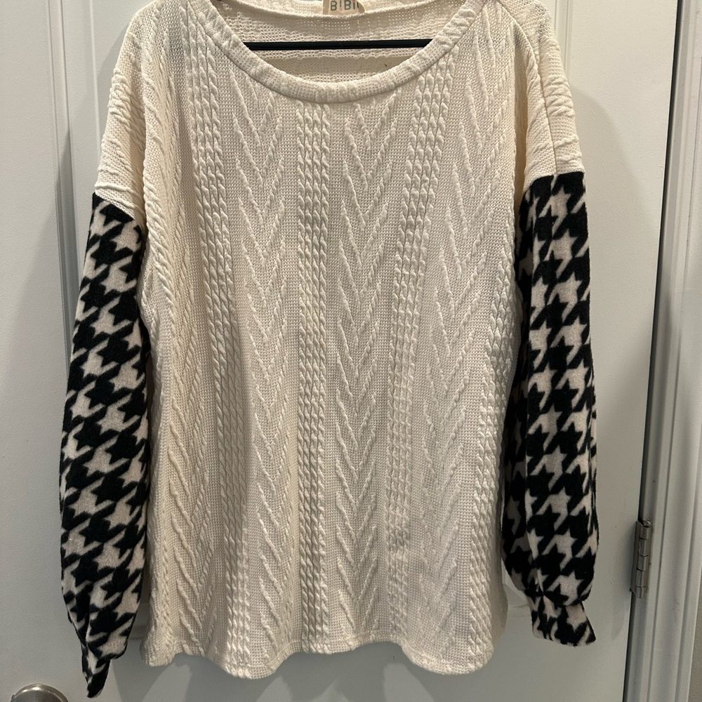 Bibi Cream and Black Women's Sweater